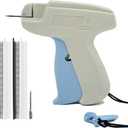 Mini Stitch Gun Kit, Tagging Gun for Clothing, Easy Stitch Hemming Gun for Clothes, Quick Cloth Fixer Gun Kit with 2 Needles, 1500 Black & 1500 White Plastics Fasteners (White Blue)