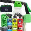 Wontolf CWK188 Car Wash Kit with Foam Gun, Car Wash Soap, Interior Detailer Cleaner, Wheel Cleaner, Car Care Cleaning Detailing Kit for Cars Trucks RVs SUVs Motorcycles (Works w/Garden Hose), 10 Items (1.6 Fl Oz (Pack of 10))