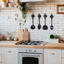 PATIKIL Broom and Mop Holder, 12 Pack Wall Mounted Stainless Steel Mop Hanger Heavy Garden Tool Organizer Rack Hanging Clips with Screws for Home Garage, Black