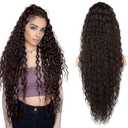 SEIKEA Ponytail Extension, 36" Long Lightweight Full Natural Curly Drawstring Ponytail Black Brown Fake Pony Tail Multi Layered Soft Clip in Hair Extensions Ponytail Synthetic Hairpiece for Women