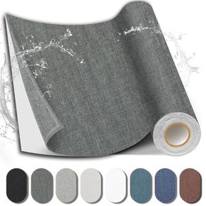 Fabric Repair Patch, 17X79 Inch Fabric Large Repair Tape, Self-Adhesive Fabric Patches for Furniture, Sofa, Car Interior, Shoes, Hand Bag, Clothing (Dark Grey, 17X79 Inch)