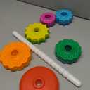 Baby Spinning Stacking Toys, 1-3 Rainbow Ring Stacker Montessori Toys for Babies, Sensory Toys for Toddlers, Christmas and Birthday Gifts Suitable for Boys and Girls (14 inches)