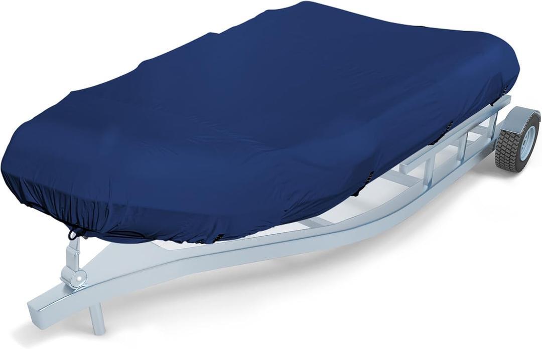 600D Marine Grade Fade and Tear Resistant Dinghy Cover, Heavy Duty Waterproof and Sunproof Inflatable Boat Cover, Navy (10.5'-11.5' Long)