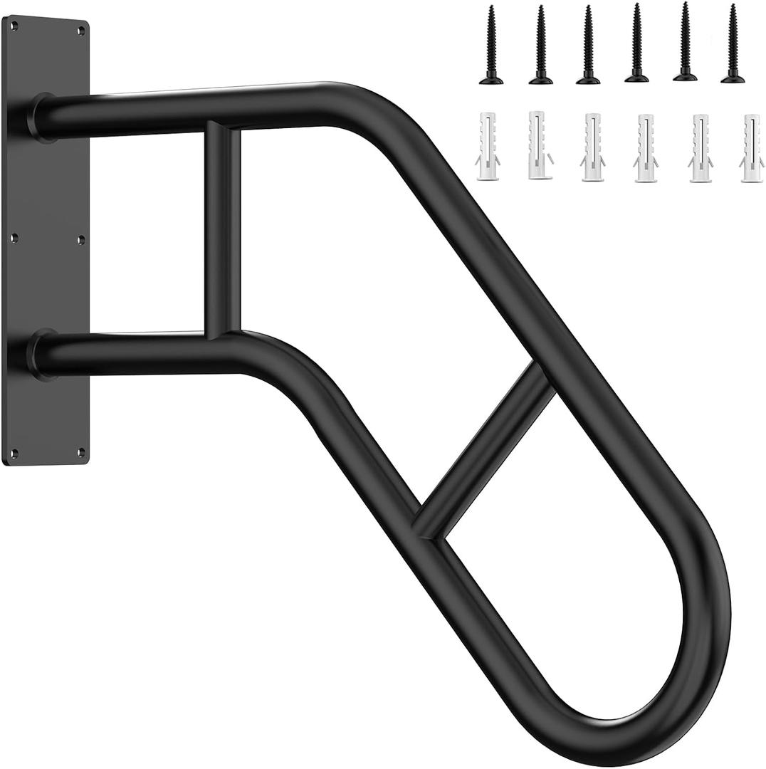 Handrails for Outdoor Steps 22.8" Stair Railing Indoor 1-3 Step, U-Shaped Safety Handrails for Kids, Elderly, Pregnant Women, Disabled (Upgraded U-Shaped handrail)