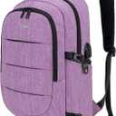 Tzowla Travel Laptop Backpack Water Resistant Anti-Theft Bag with Giant Tumbler Holder Pocket and Lock 15.6 Inch Computer Business Backpacks for Women Men Work College Gift,Casual Daypack(Purple)