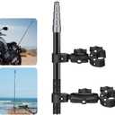 Motorcycle Handlebar Mount Dual Clamp Kit with 59" Invisible Selfie Stick - Anti-Slip Locking Mechanism for Insta360 X5/X4/X3/X2/GO3 & GoPro (Universal Bike Mount Accessories)