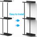Towel Rack for Bathroom, Wall Mounted Vertical Rolled Towel Storage Organizer Holder with Shelf, Holds Up 6 Large Bath Sheets, Black Large Size