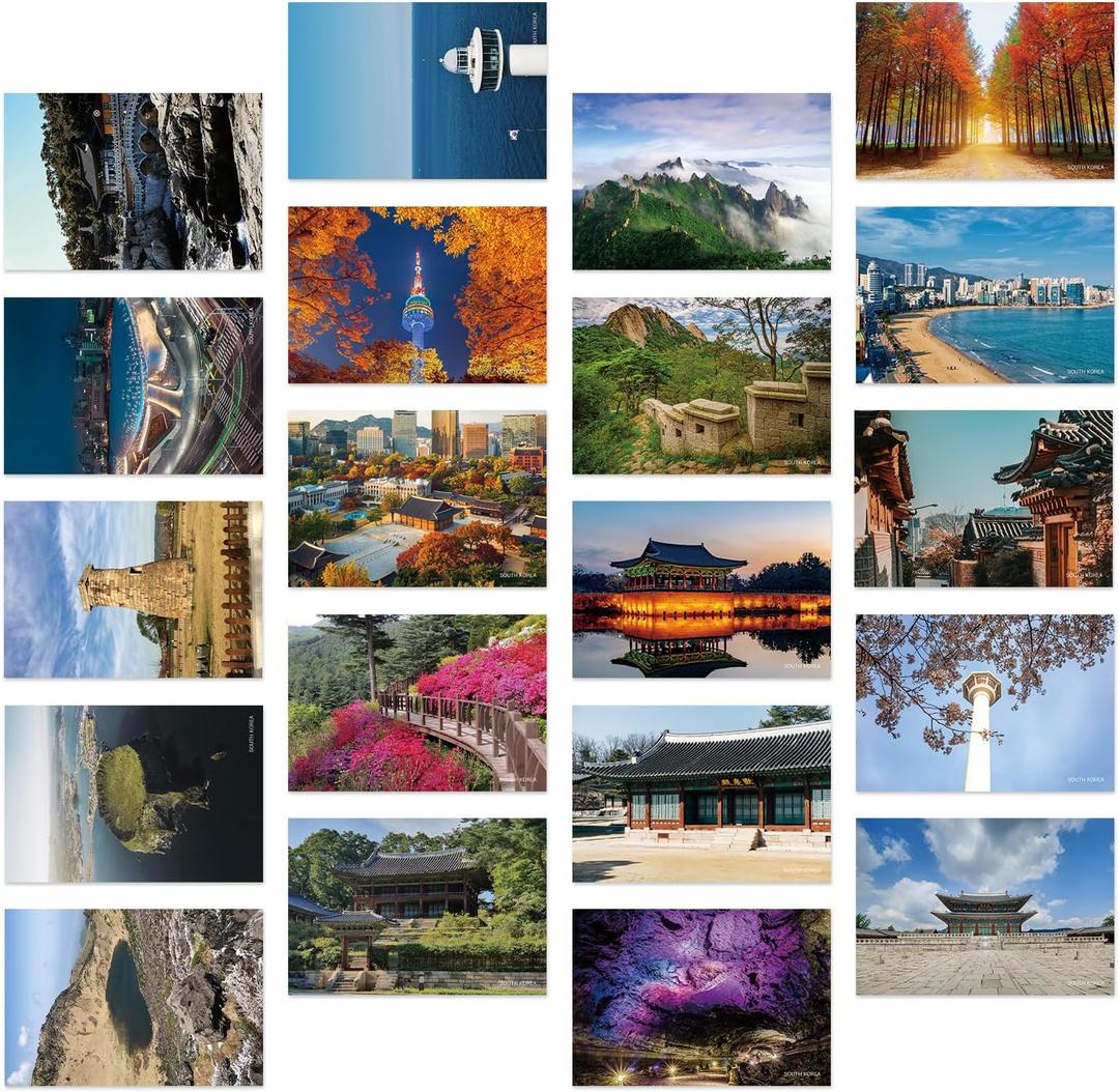 Vintage South Korea Landscape Postcards Pack 20pc/Set Postcards from Around the World Greeting Cards for Business World Travel Postcard for Mailing Decor Gift