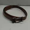 Men's Faux Leather Dress BeltClassic & Fashion Jeans Belts with Single Prong Buckle for Work Business and Casual (38, Dull Brown)