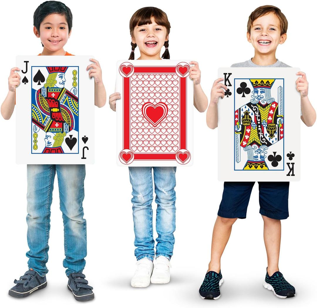 Gamie Giant Poker Jumbo Playing Cards - 10.5 Inches X 14.5 Inches - Extra Large Playing Cards Set with 2 Jokers - Huge Casino Game Cards for Kids and Adults - Oversize Poker Party Decorations - 1 Pack