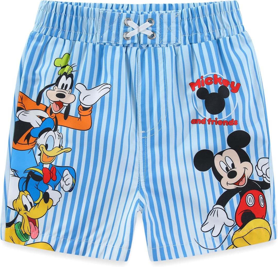Disney Mickey Mouse Donald Duck Goofy Pluto Boys UPF 50+ Swim Trunks Shorts Bathing Suit for Toddler and Big Kids Size 6