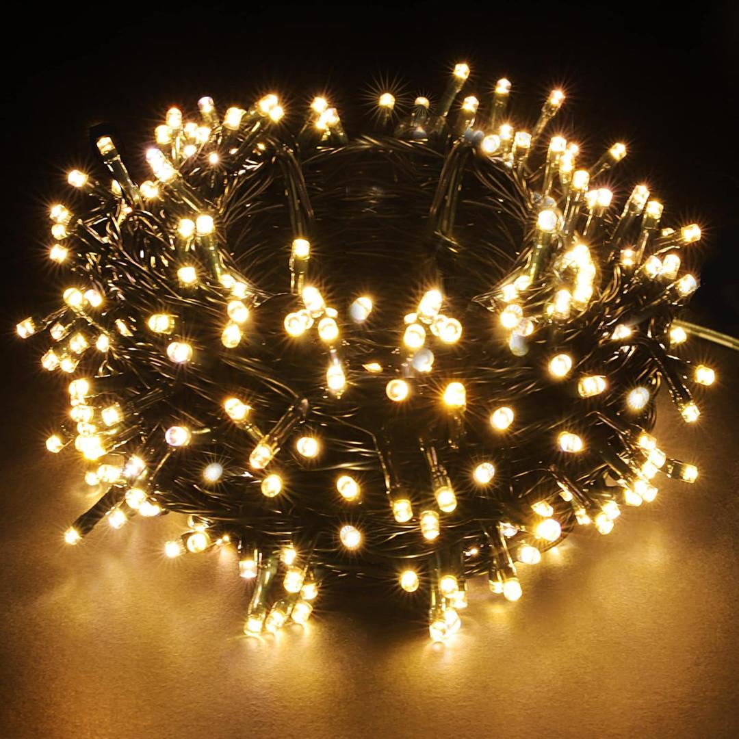 100-1000 LED Christmas Lights, Low Voltage Fairy String Lights with 8 Modes, Ideal for Xmax Tree, Garden, Home, Party, Halloween Festival Deco (Warm White, 500 LEDs)