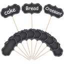 ALINK 50 Pcs Cheese Markers, Food Labels for Charcuterie Board, Blank Toothpick Flags for Appetizer Signs, Cupcake Toppers Sandwich Picks for Christmas, Wedding, Party Decorations - Black