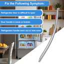 DA97-12712C Freezer Door Handle Fit for Samsung Refrigerator Handle Replaces DA64-03945f, DA97-11515c, 3015298, AP5620417, PS4176693, Silver Fridge Freezer Handle