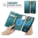 Wallet Case for iPhone 14 Pro Max Compatible with Magsafe, 2-in-1 PU Leather Flip RFID Blocking Card Holder Stand Shockproof Magnetic Detachable Cover for iPhone 14 Pro Max 6.7", Bluegreen
