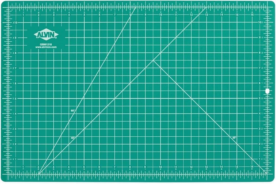 ALVIN GBM Self-Healing Cutting Mat 12 x 18 inch | Double-Sided Green/Black | 5-Layer Gridded Surface for Arts, Crafts and Sewing - Model GBM1218
