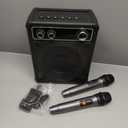 Karaoke Machine, Portable Bluetooth Karaoke Speaker with 2 Wireless Microphones, PA System for Adults Kids with LED Lights & Echo Adjustment, Supports TWS/TF/USB/AUX for Home Party (T03-2 MICS)