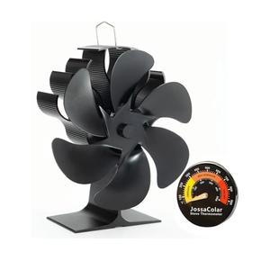 Wood Stove Fan Heat Powered Fireplace Fan Non Electric, Thermal Fan for Wood Burning Stove//Log Burner, w/Stove Accessories Thermometer