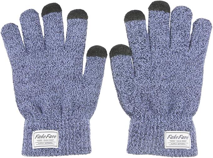 Glove Winter Warm Wool Knit Gloves Mittens Outdoor Texting Gloves for Skiing Cycling Xmas Gift