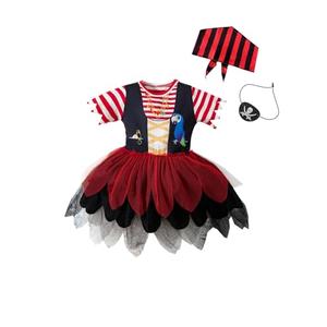 MOMMY'S NEW MAN Toddler Baby Girl Pirate Costume Halloween Sea Buccaneer Tutu Dress (9-12M,Red)