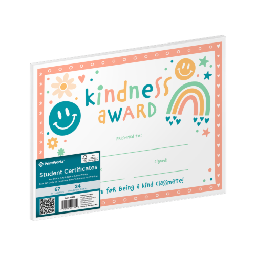 Kindness Awards Certificates, 24 Ct, 3 Pac