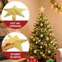 8 Inch Glitter Christmas Star Tree Topper, Christmas Tree Decorations for Holiday Ornament/Home Decor, Shatterproof Treetop Star for Indoor/Outdoor, Party, Christmas Tree, Ideal Xmas Gift -Gold