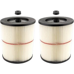 (2 Pack) 17816 9-17816 Red Stripe Vacuum Cartridge Filter for Craftsman 17816 Wet Dry Vacuum Models 5, 6, 8, 12, and 16 32 Gal. Vacuums, 917816 HEPA Filters for Craftsman Shop Vac, Filter Accessories