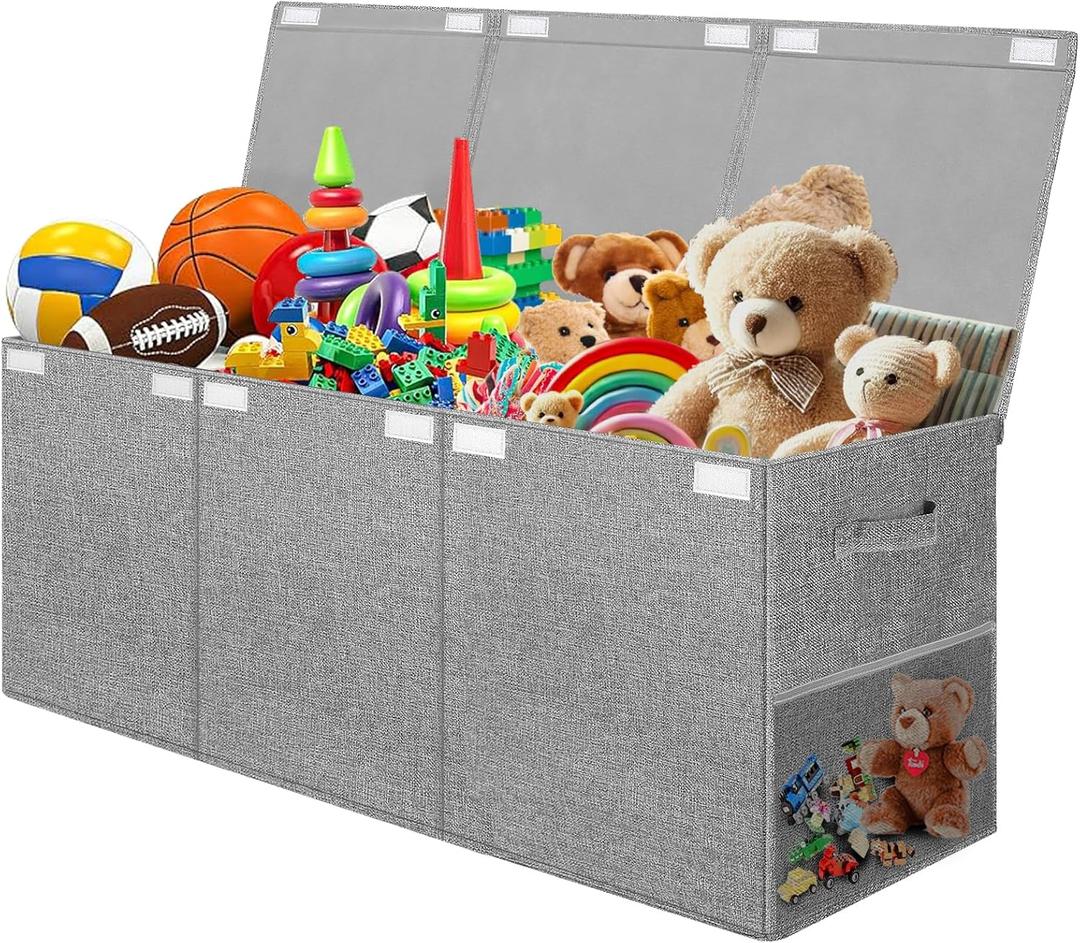 Extra Large Toy Box Chest with Lid, Kids Toy Storage Organizer for Boys Girls, Big Toy Bin Basket Extra Large Toy Storage Box for Living Room Playroom Nursery (40" x14" x16")