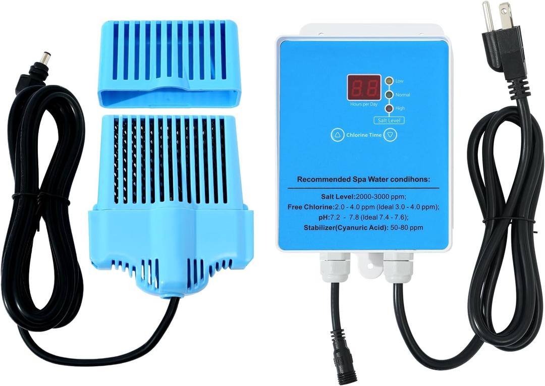 Hot Tub Salt System Conversion kit Drop-in Salt Chlorine Generator for Swim Spas and Hot Tubs - up to 2000 Gallons