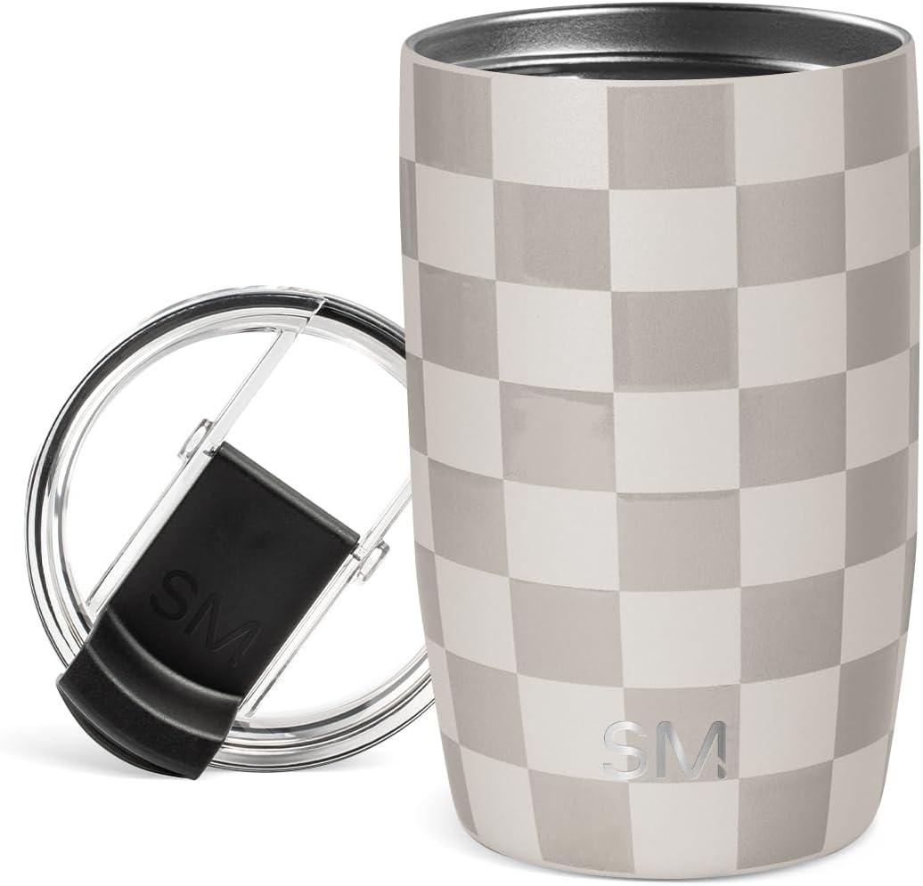 Simple Modern Voyager Tumbler with Flip Lid | Travel Coffee Mug | Insulated Stainless Steel Cold Brew Iced or Hot Coffee Cup | Gifts for Women Men Her Him | 12oz, Checkmate