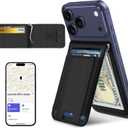 ExtreLife MagSafe Wallet with Money Clip, Work with Apple Find My, Magnetic Phone Wallet Stand for iPhone 17/16/15/14/13/12 Series, 8 Card Holder, RFID Blocking, Rechargeable, Carbon Fiber Black