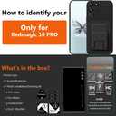 Compatible for ZTE Nubia Red Magic 10 Pro/10 Pro+/10S Pro/10S Pro+ Phone Case Folding Card Holder/Slots Kickstand/Stand Wallet Silicone Protective Cover Case - Black