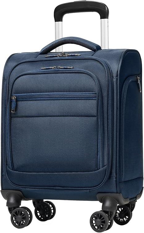 Coolife Underseat Carry On Luggage Suitcase Softside Lightweight Rolling Travel Bag Spinner Suitcase Compact Upright 4 Dual Wheel Bag