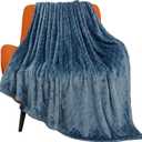 TOONOW Fleece Blanket Super Soft Plush Throw Blanket 50" x 60" Cozy Fuzzy Bed Blankets Geometric Pattern Comfy Microfiber Flannel Blankets for Couch, Bed, Sofa, Navy Blue