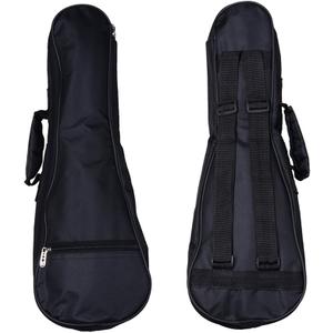 HOT SEAL Waterproof Durable Colorful Ukulele Cotton Case Bag with Storage (21in, black)