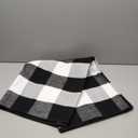 Cotton Buffalo Plaid Rug 2'x3' Black and White Checked Rug Washable Doormats Indoor Outdoor Rugs for Layered Front Door Mats, Porch, Kitchen, Farmhouse, Entryway, Size 90x150cm