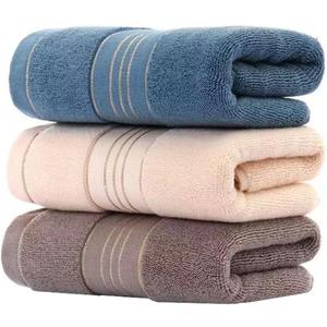 3 Pack Hand Towels for Bathroom, Cotton Soft Absorbent Decorative Hand Towel Set for Face Spa Bath Gym Kitchen, 13x30 Inch (Brown Beige Blue - 3 Pack)