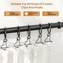 50 Packs Black Metal Curtain Rings with Eyelets, 1 inch Inner Diameter Drapery Rings Apply for Curtain Rods(Fits Up to 3/4-Inch Rod)