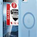 LeYi for iPhone SE Case Blue 2022 (3rd Generation)/2020 (2nd) iPhone-8/7 Cases[ Screen Protector X2+ Camera Cover X2] i Phone SE3 SE2 Gen for MagSafe Magnetic Military Grade Protective, Light Blue