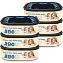 Refill Bags Compatible with Diaper Genie Compact, Select & Classic Pails (Square Refill System), Unscented EVOH Odor-Barrier Film, 6-Pack (21.3 ft Each), Not for Signature/Easy Roll or Round Refills