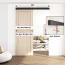 Sdstone 5FT Low Clearance Barn Door Hardware Kit, Aluminium Alloy Box Rail Track Hardware Kit, Sliding Door Track for Interior Single Wooden Door,Black