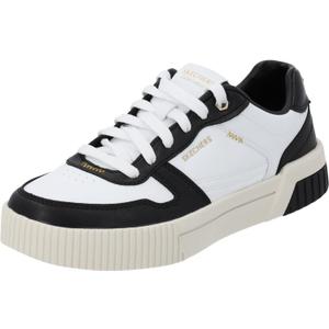 Skechers Women's Jade-Best in Class Leather Lace-up Sneakers with Memory Foam (6.5, White/Black)