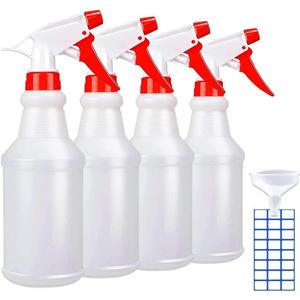 JohnBee Empty Spray Bottles (16oz/4Pack) - Adjustable Spray Bottles for Cleaning Solutions - No Leak and Clog - HDPE spray bottle For Plants, Pet, Vinegar, BBQ, and Rubbing Alcohol.