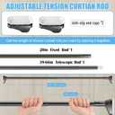 Black Shower Curtain Rod 39 to 86 Inch,Heavy-Duty inner Lock Stainless Steel Telescopic Rod,1.2-Inch Diameter Bathroom Anti-Rust And anti-Slip Tension Rod Without Drilling,Convenient to Use