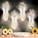 4 Pack Boho Flowers Wall Fragrance Plug in with Night Light, Compatible with Bath & Body Works Wallflowers Refill Vase Flowers Light Decor for Home Bedroom Bathroom Kitchen Hallway Supplies