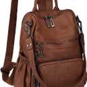 Uromee Travel Backpack Purse for Women Vegan Leather Ladies Fashion Tassel Shoulder Bag Convertible