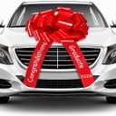 Xuniea 20 Inch Big Graduation Car Bow Congratulations 2026 Giant Large Red Car Bow Ribbon for 2026 Graduation Party & Birthday Gift Decor