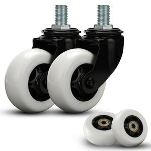 FVRITO 2 Pack Complete Caster Wheels Assembly for Razor Crazy Cart with Extra 2 Front Rear Premium 76mm x 30mm Replacement Wheels for Crazy Cart CC DLX XL 360 Drifting Go Kart Parts Accessories