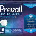Prevail AIR Overnight Incontinence Briefs - Unisex Adult Incontinence Briefs with Tabs - Disposable Adult Diaper for Men & Women - Overnight Absorbency - Size 2, 72 Count (4 Packs of 18)