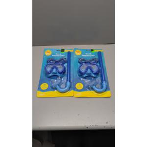 2 PCs Kids Swimming Studying Anti-Fog Goggles Diving Mask Snorkel Set